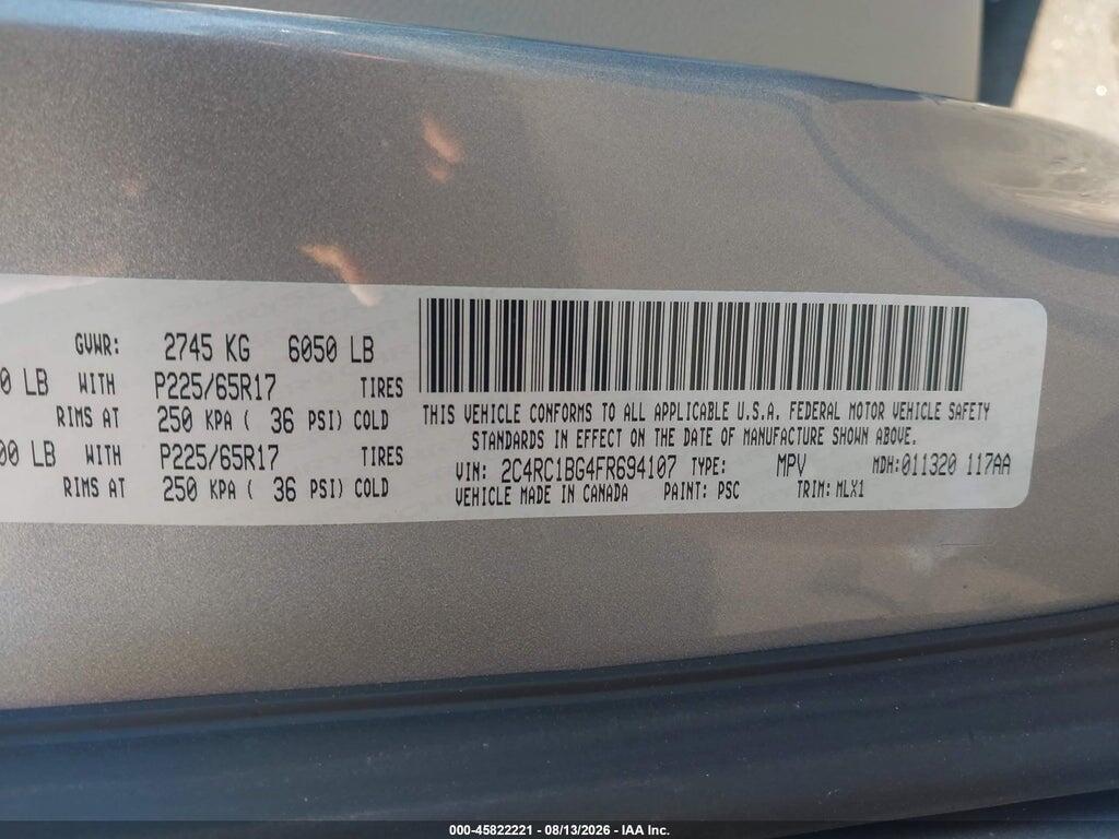 2C4RC1BG4FR694107 2015 CHRYSLER TOWN & COUNTRY photo no. 9