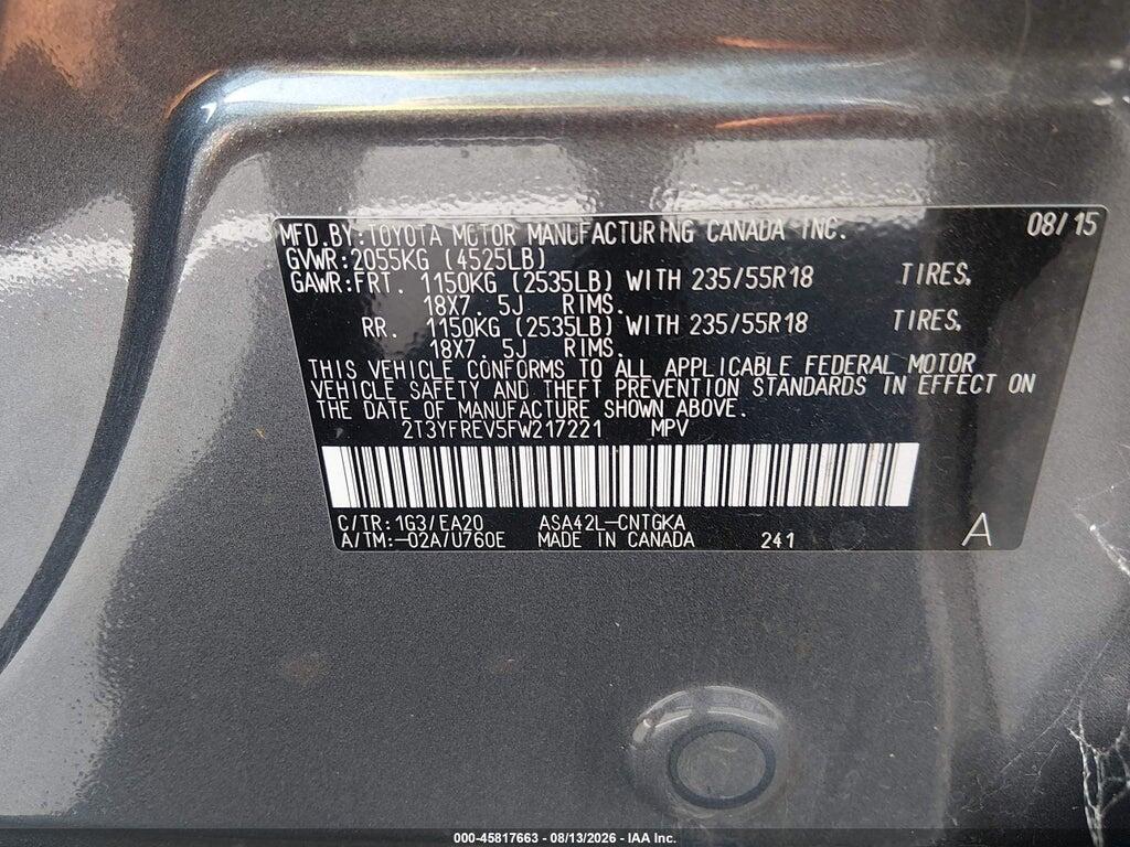 2T3YFREV5FW217221 2015 TOYOTA RAV4 photo no. 9