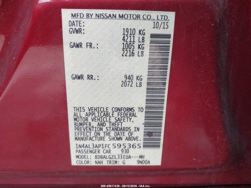 1N4AL3AP1FC595365 2015 NISSAN ALTIMA photo no. 9