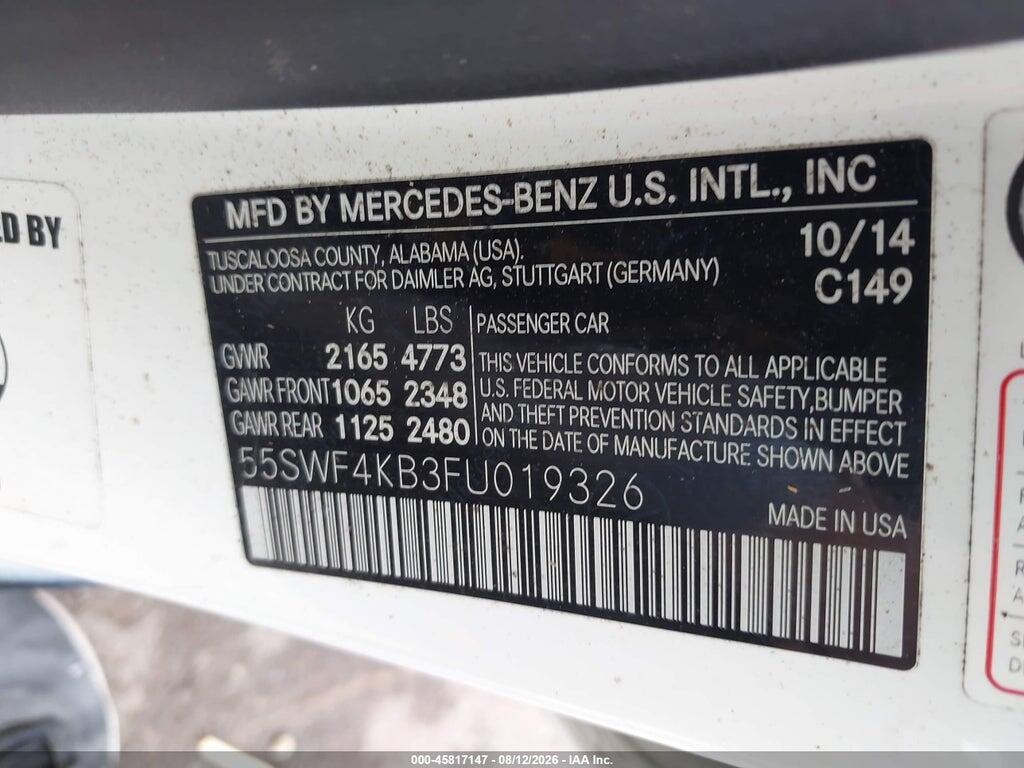 55SWF4KB3FU019326 2015 MERCEDES-BENZ C 300 photo no. 9
