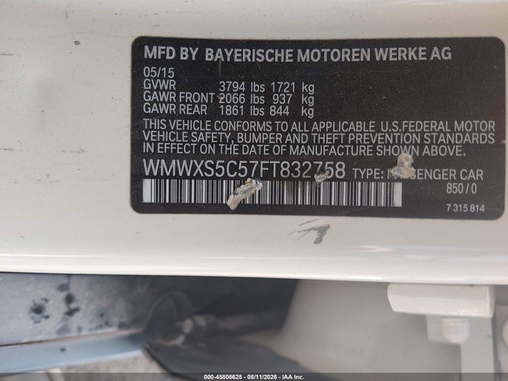 WMWXS5C57FT832758 2015 MINI HARDTOP photo no. 9