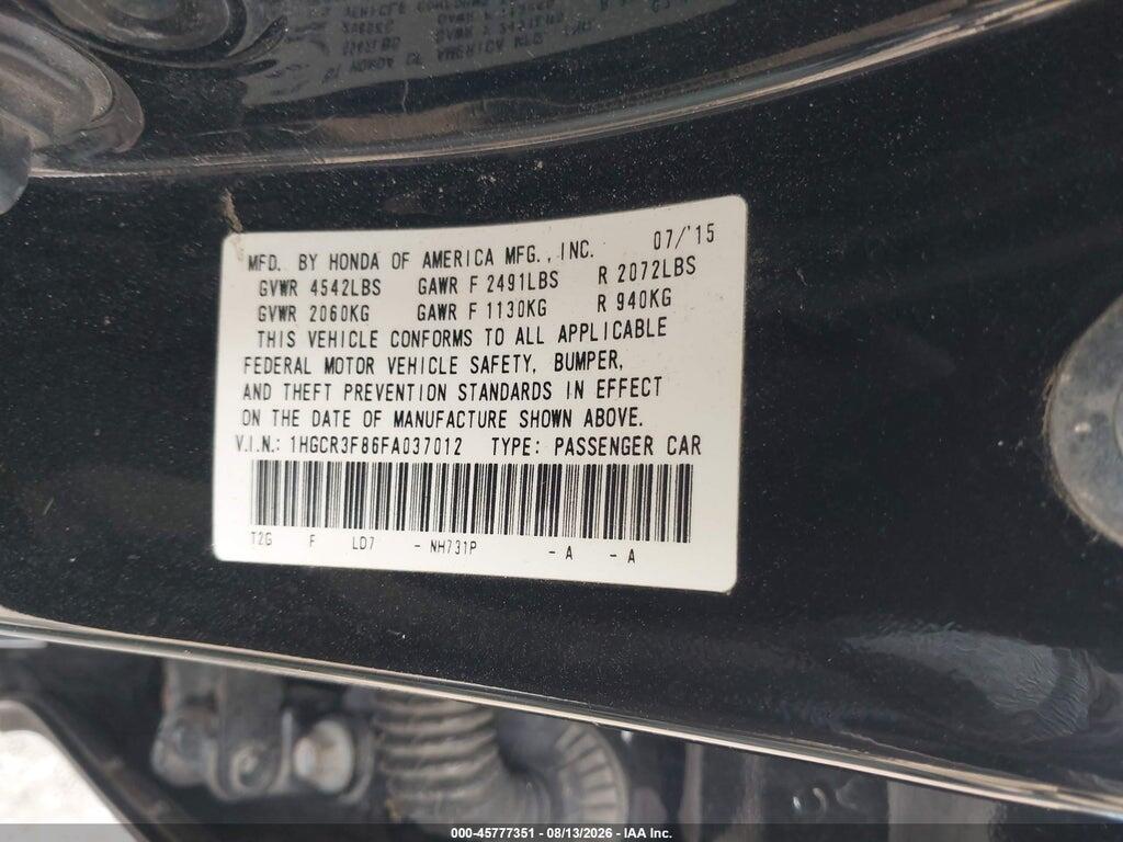 1HGCR3F86FA037012 2015 HONDA ACCORD photo no. 9
