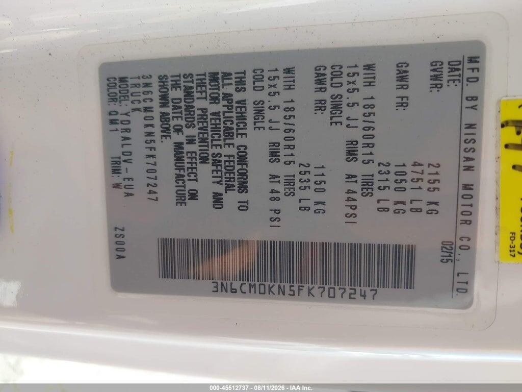 3N6CM0KN5FK707247 2015 NISSAN NV200 photo no. 9