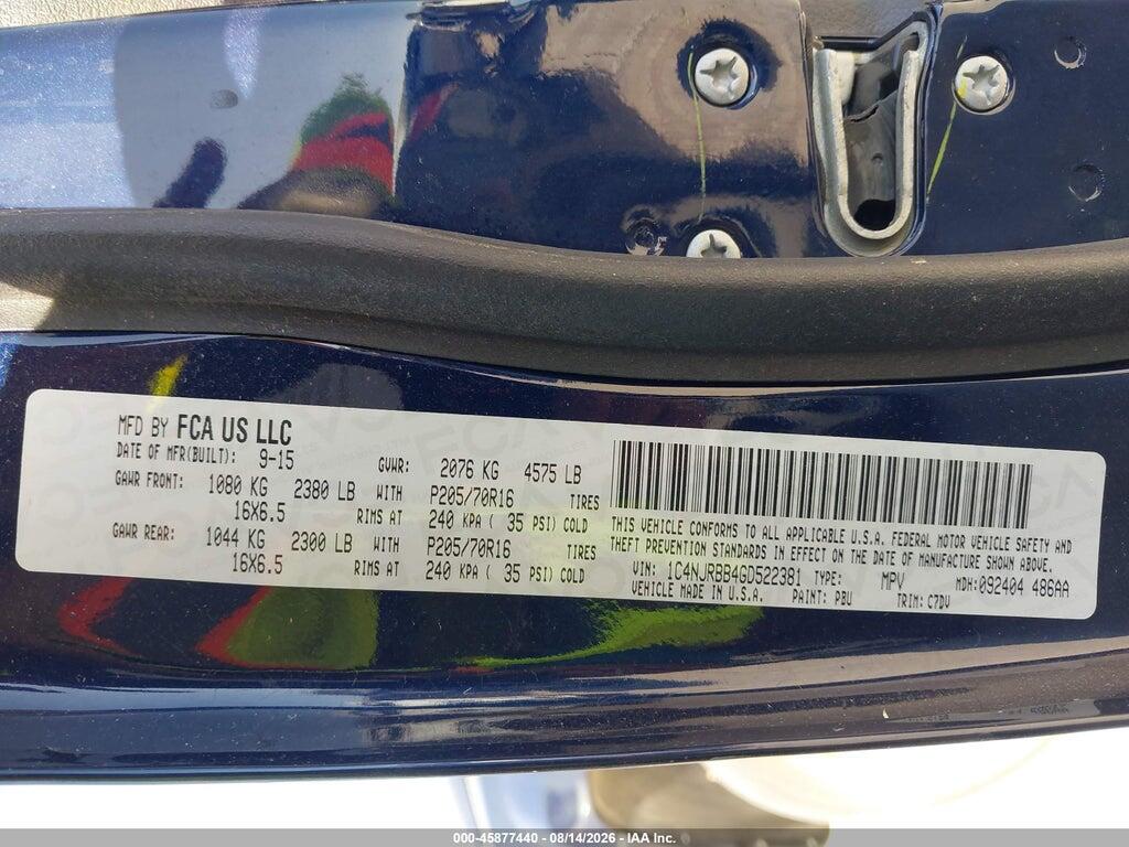 1C4NJRBB4GD522381 2016 JEEP PATRIOT photo no. 9