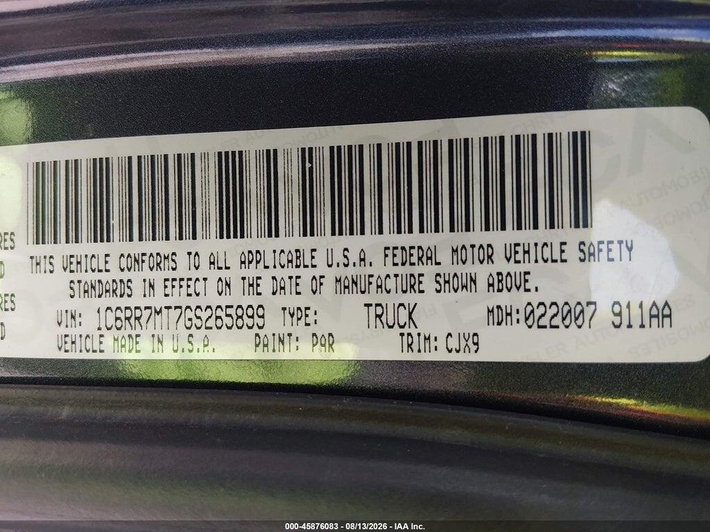 1C6RR7MT7GS265899 2016 RAM 1500 photo no. 9