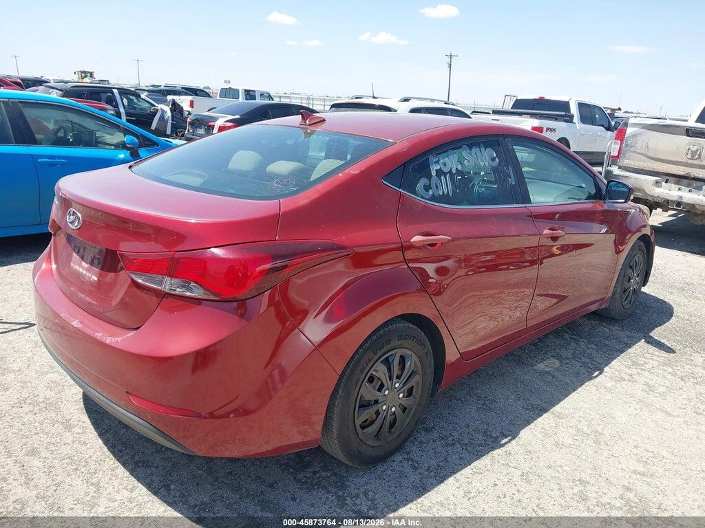 5NPDH4AE8GH708182 2016 HYUNDAI ELANTRA photo no. 4
