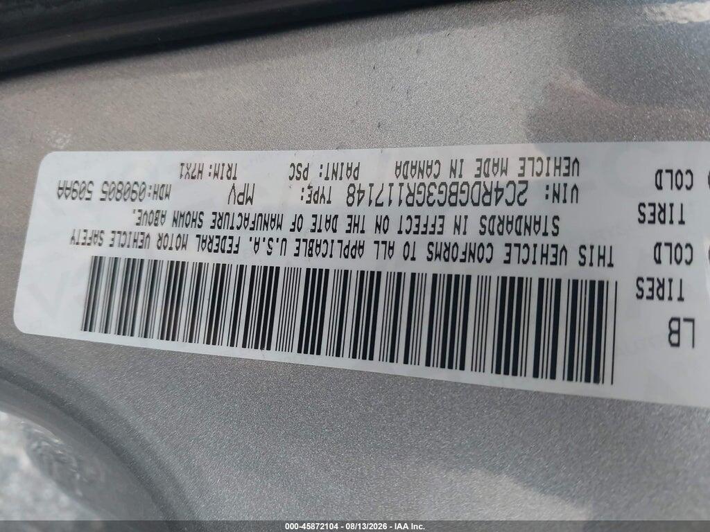 2C4RDGBG3GR117148 2016 DODGE GRAND CARAVAN photo no. 9
