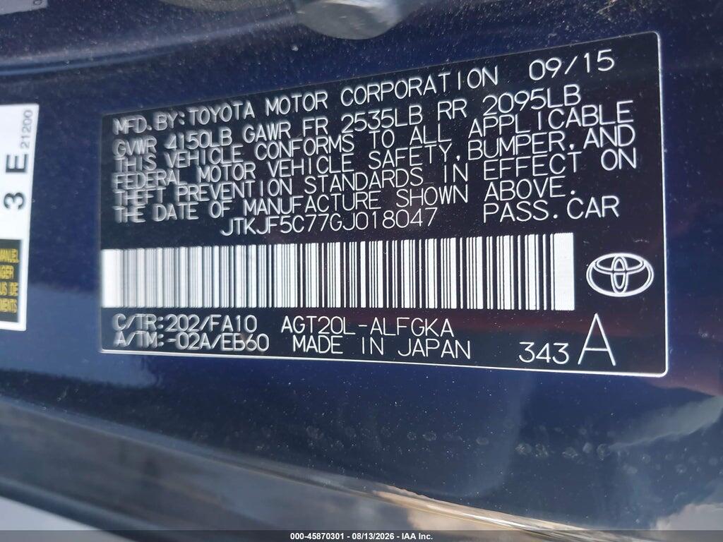 JTKJF5C77GJ018047 2016 SCION TC photo no. 9