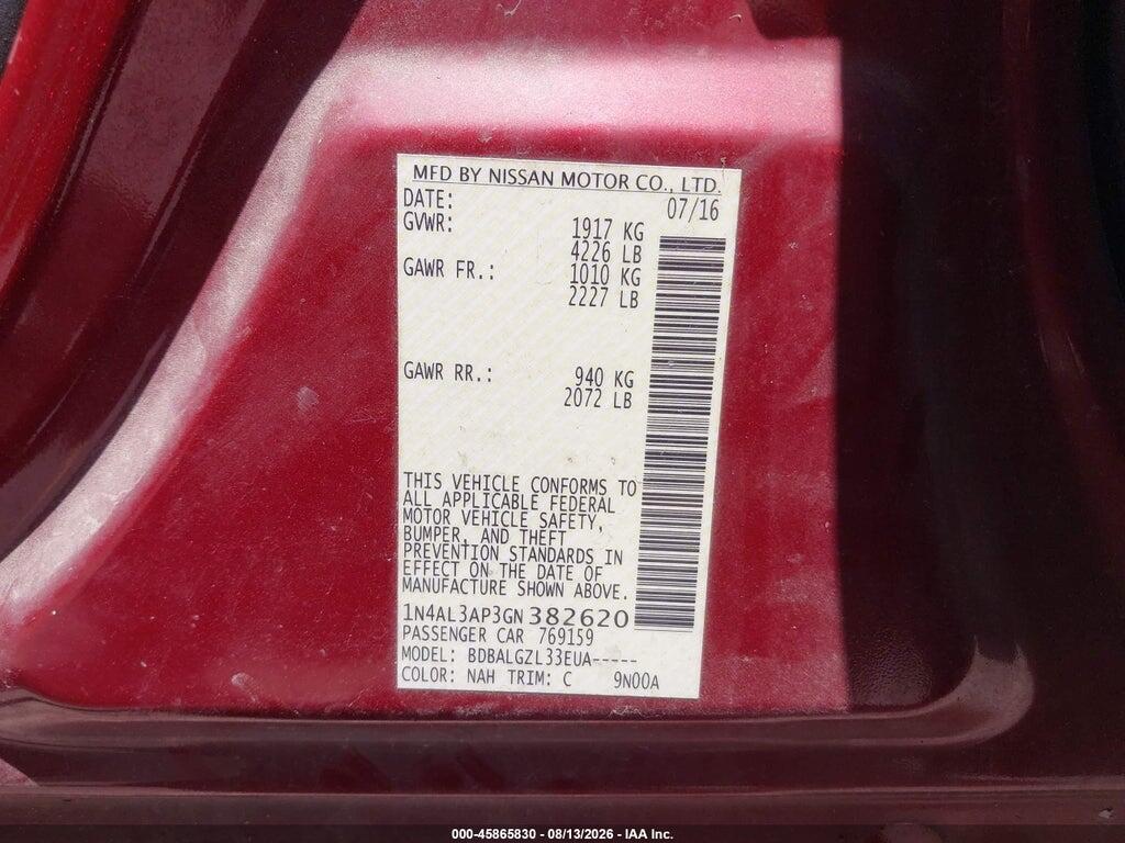 1N4AL3AP3GN382620 2016 NISSAN ALTIMA photo no. 9