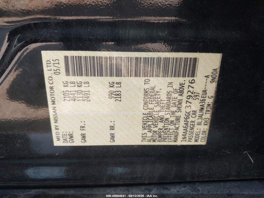 1N4AA6AP6GC379276 2016 NISSAN MAXIMA photo no. 9
