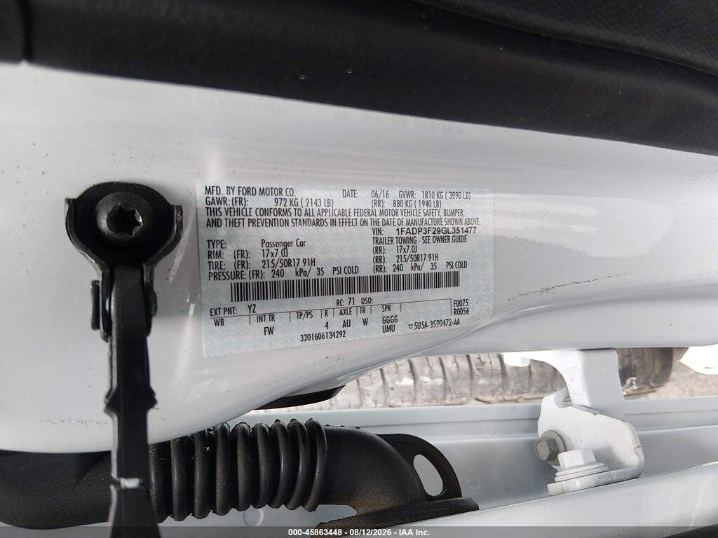 1FADP3F29GL351477 2016 FORD FOCUS photo no. 9