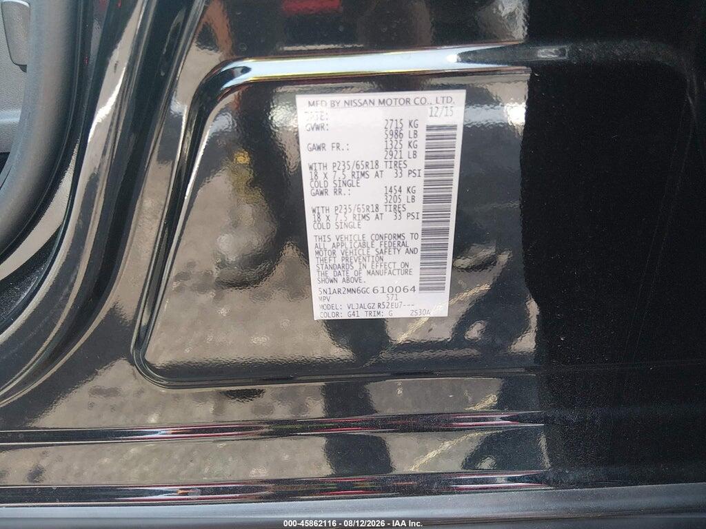 5N1AR2MN6GC610064 2016 NISSAN PATHFINDER photo no. 9