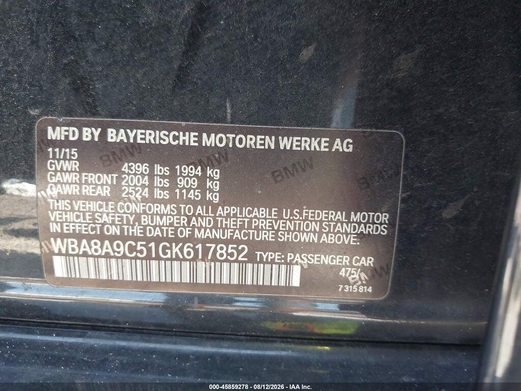 WBA8A9C51GK617852 2016 BMW 320I photo no. 9
