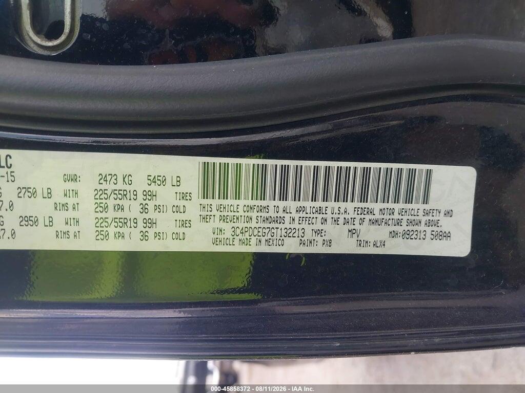 3C4PDCEG7GT132213 2016 DODGE JOURNEY photo no. 9