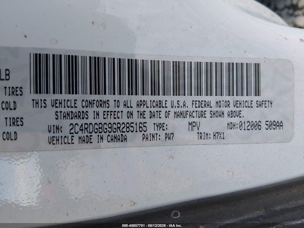 2C4RDGBG9GR285165 2016 DODGE GRAND CARAVAN photo no. 9