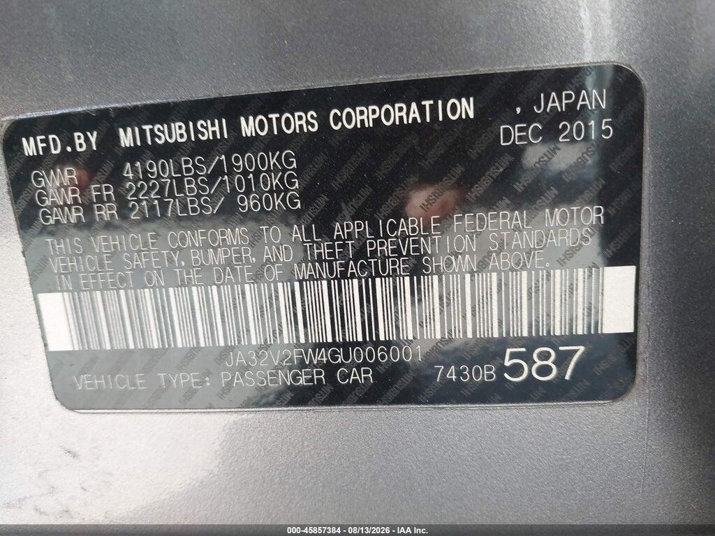 JA32V2FW4GU006001 2016 MITSUBISHI LANCER photo no. 9