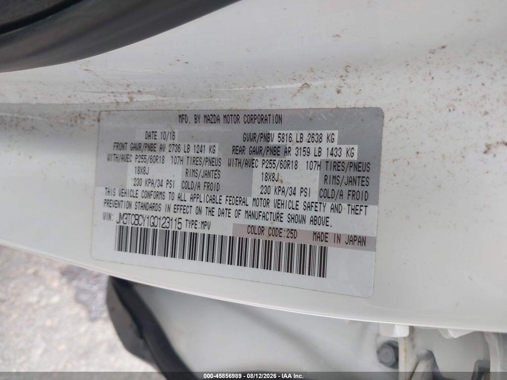 JM3TCBCY1G0123115 2016 MAZDA CX-9 photo no. 9