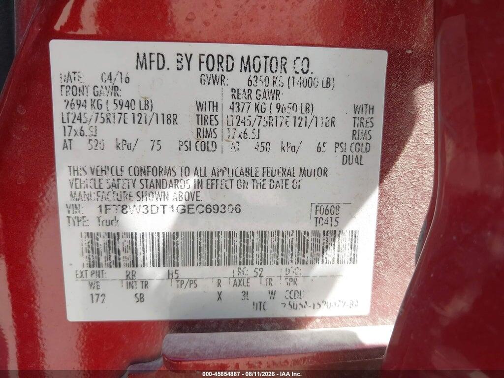 1FT8W3DT1GEC69306 2016 FORD F-350 photo no. 8