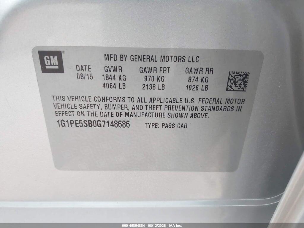 1G1PE5SB0G7148686 2016 CHEVROLET CRUZE LIMITED photo no. 9