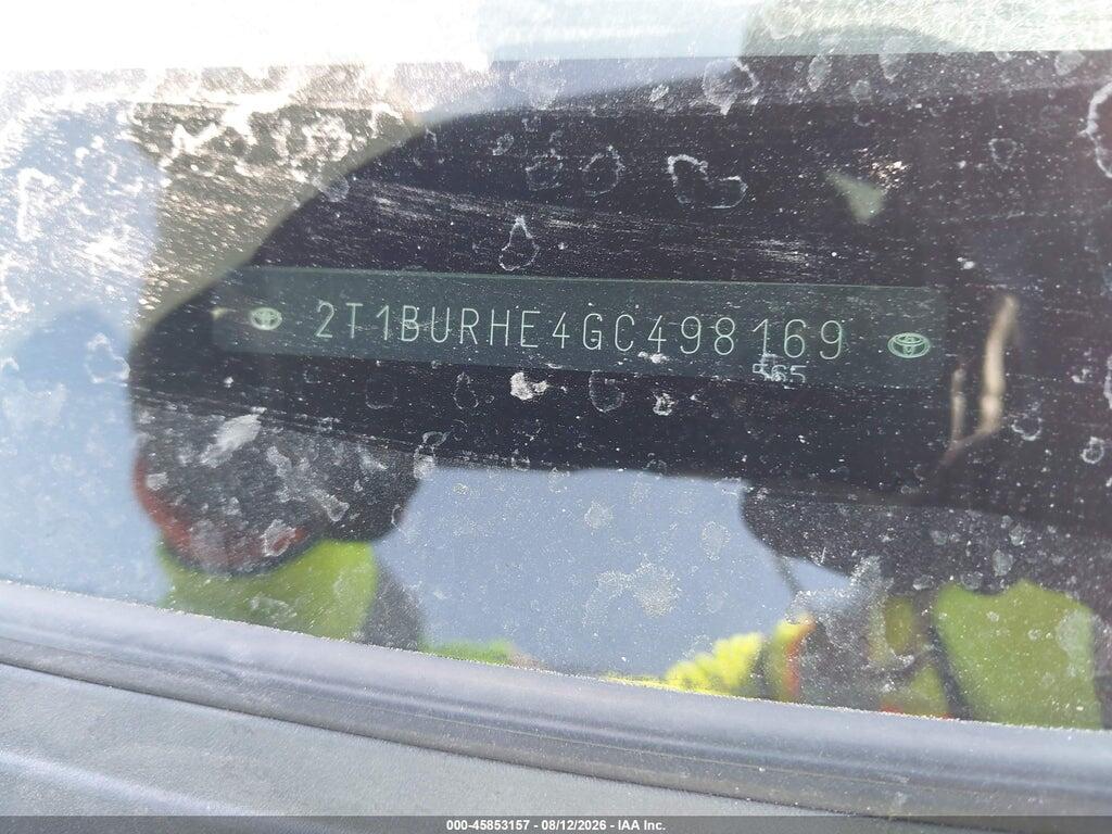 2T1BURHE4GC498169 2016 TOYOTA COROLLA photo no. 9