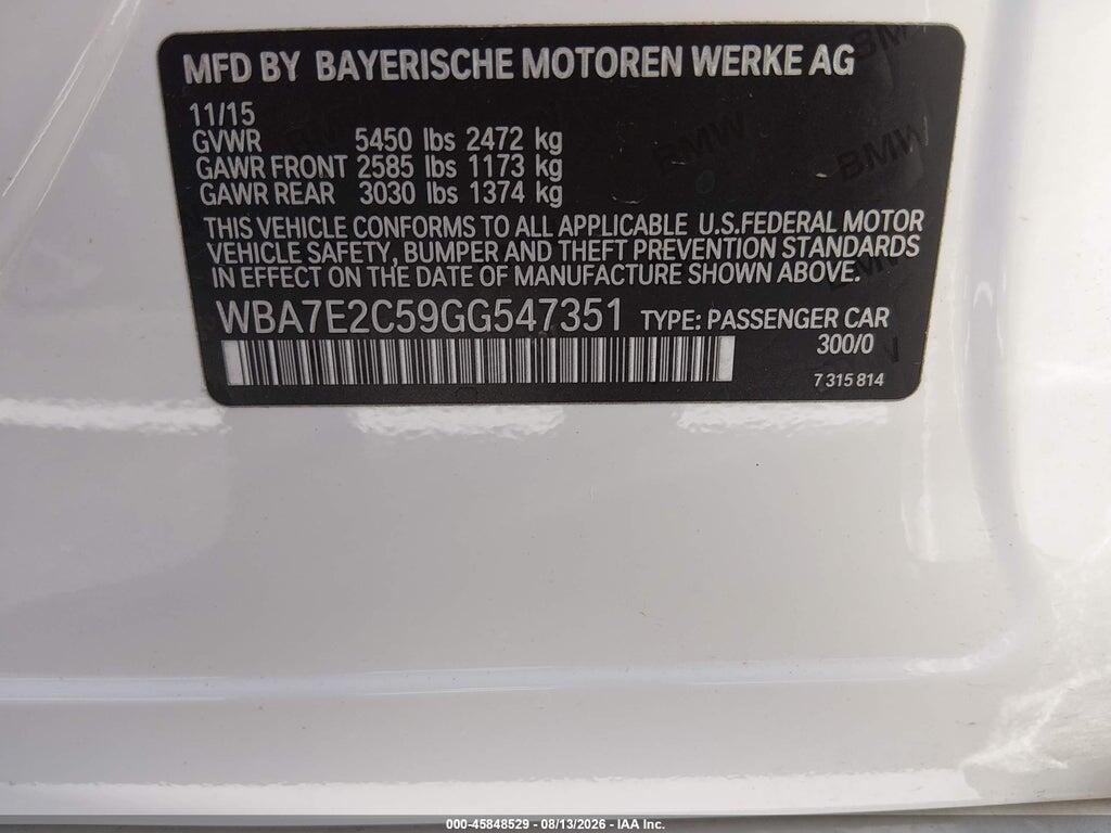 WBA7E2C59GG547351 2016 BMW 740I photo no. 9
