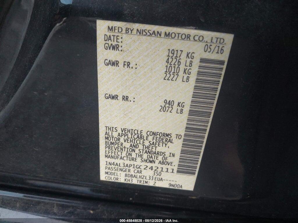 1N4AL3AP1GC242111 2016 NISSAN ALTIMA photo no. 9