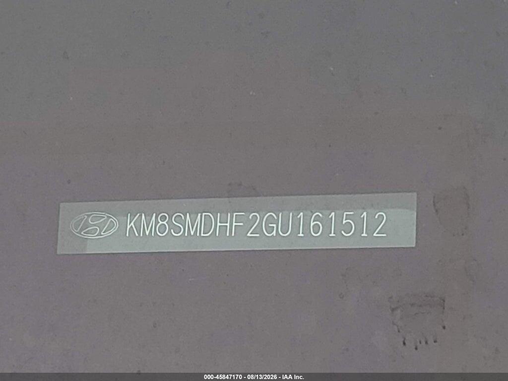 KM8SMDHF2GU161512 2016 HYUNDAI SANTA FE photo no. 9