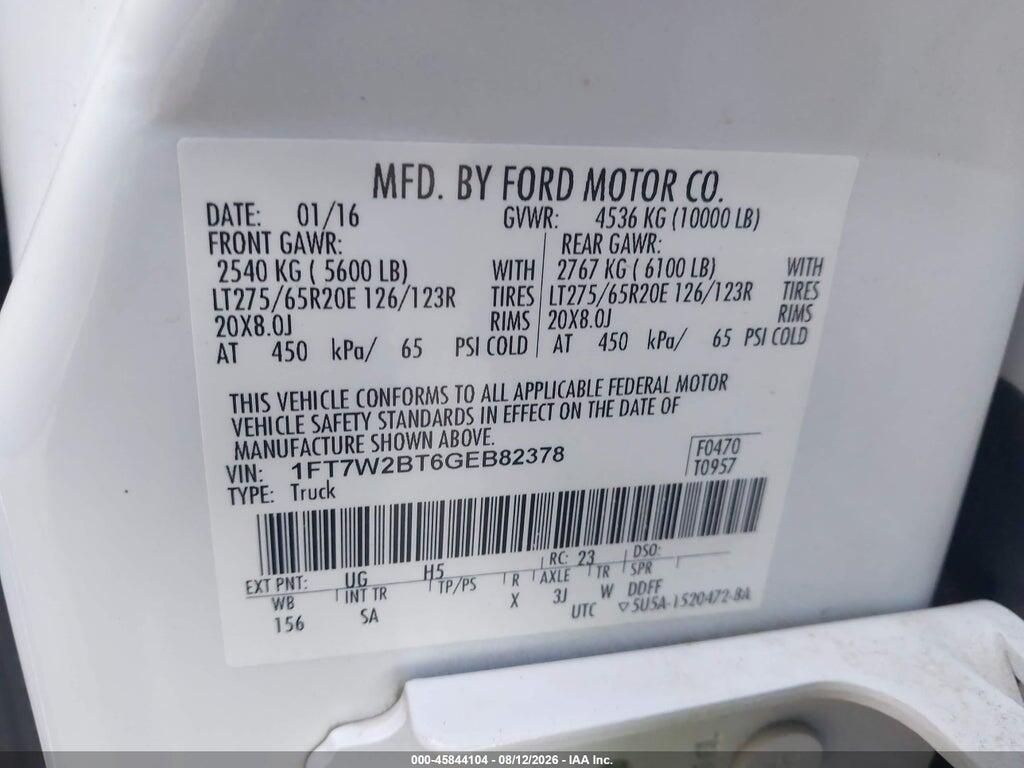 1FT7W2BT6GEB82378 2016 FORD F-250 photo no. 9