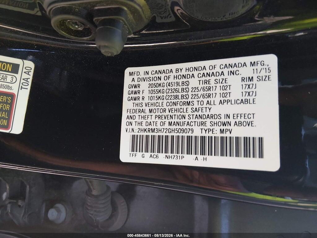 2HKRM3H72GH509079 2016 HONDA CR-V photo no. 9