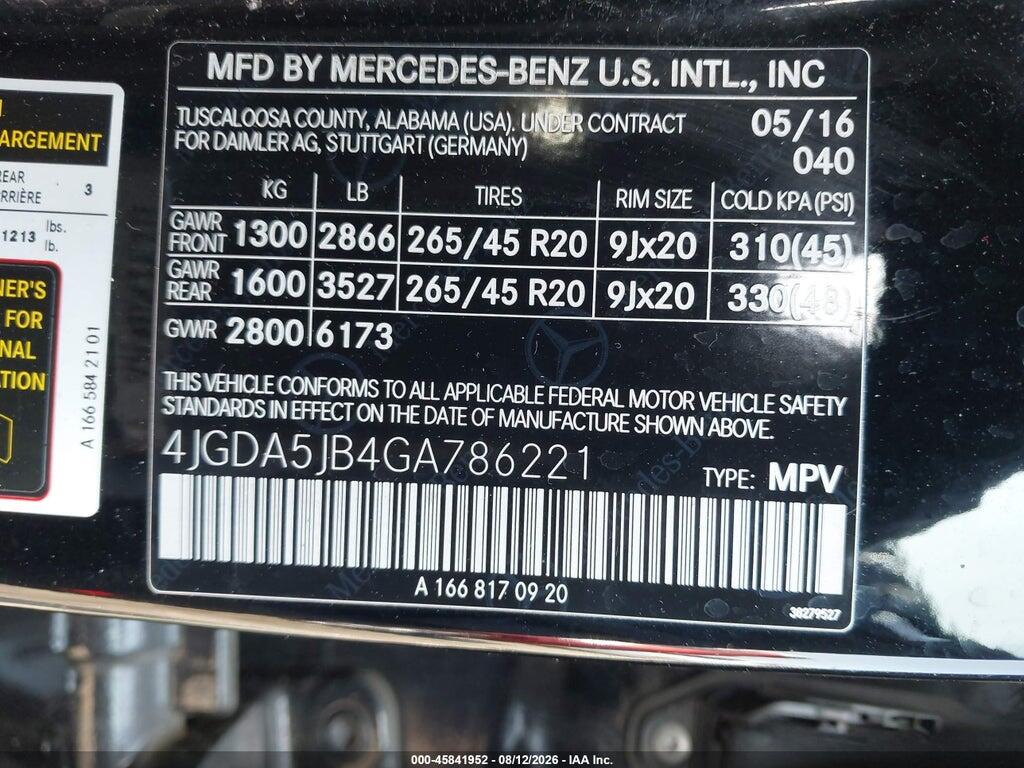 4JGDA5JB4GA786221 2016 MERCEDES-BENZ GLE 350 photo no. 9
