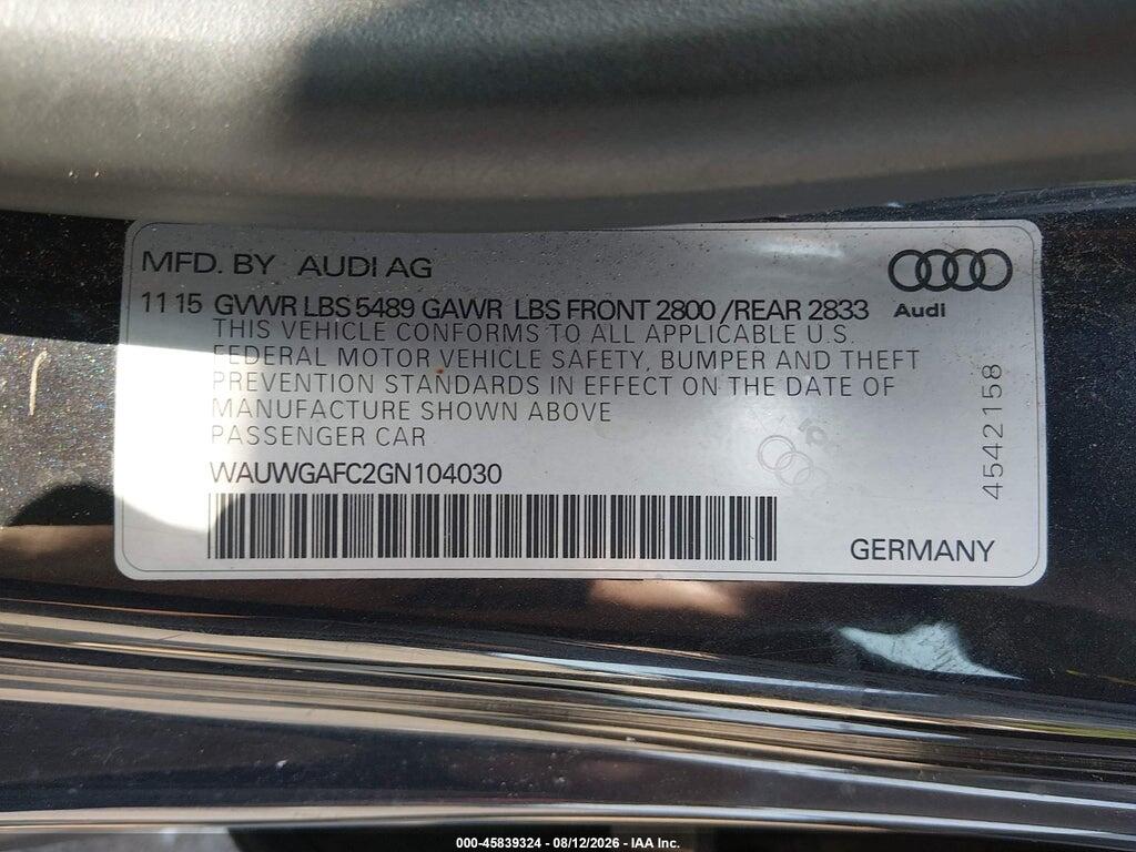 WAUWGAFC2GN104030 2016 AUDI A7 photo no. 9