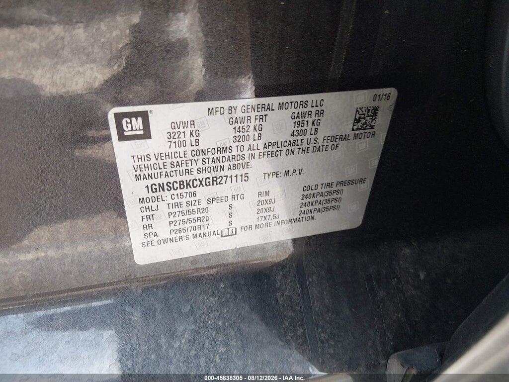 1GNSCBKCXGR271115 2016 CHEVROLET TAHOE photo no. 9