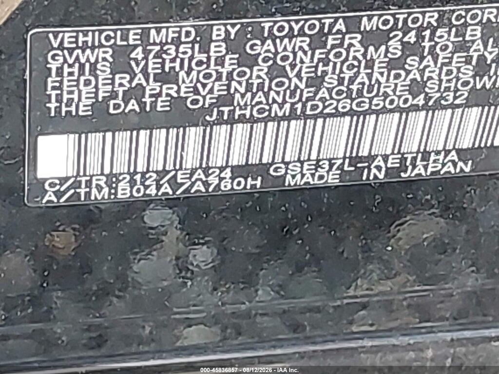 JTHCM1D26G5004732 2016 LEXUS IS 300 photo no. 9