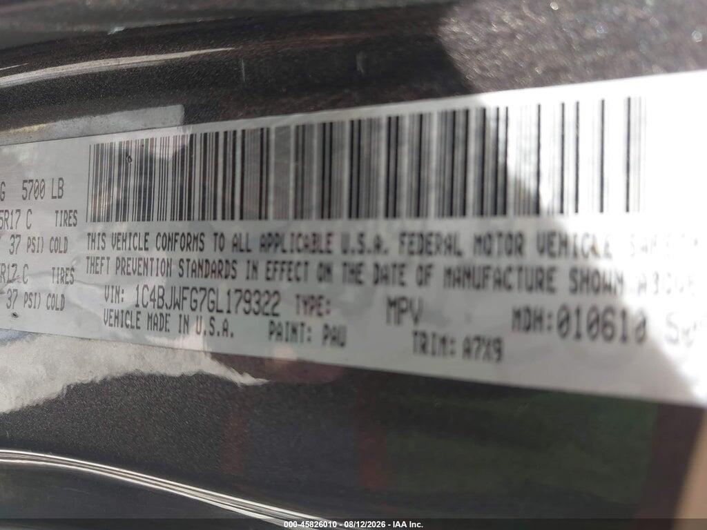 1C4BJWFG7GL179322 2016 JEEP WRANGLER UNLIMITED photo no. 9