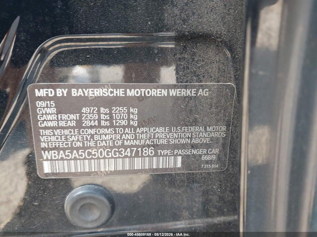 WBA5A5C50GG347186 2016 BMW 528I photo no. 9