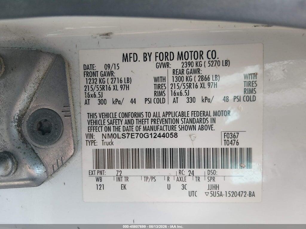 NM0LS7E70G1244058 2016 FORD TRANSIT CONNECT photo no. 9