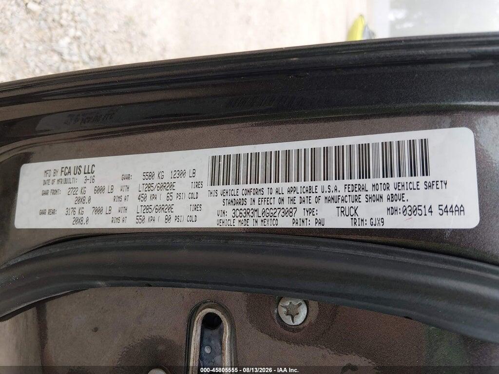 3C63R3ML0GG273087 2016 RAM 3500 photo no. 8