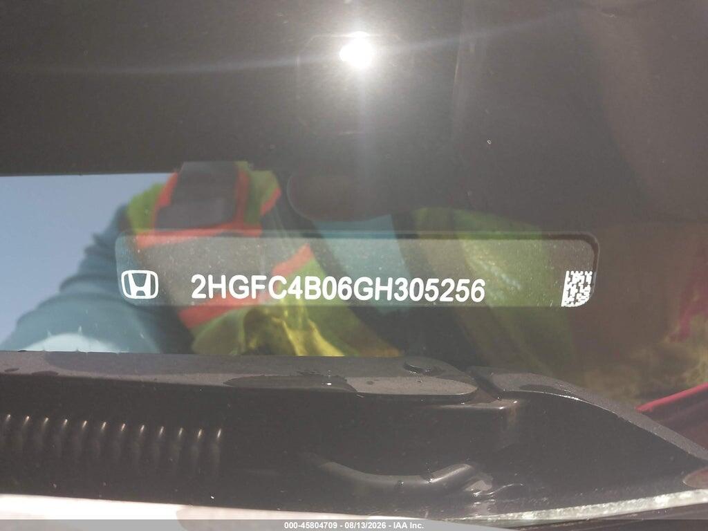 2HGFC4B06GH305256 2016 HONDA CIVIC photo no. 9