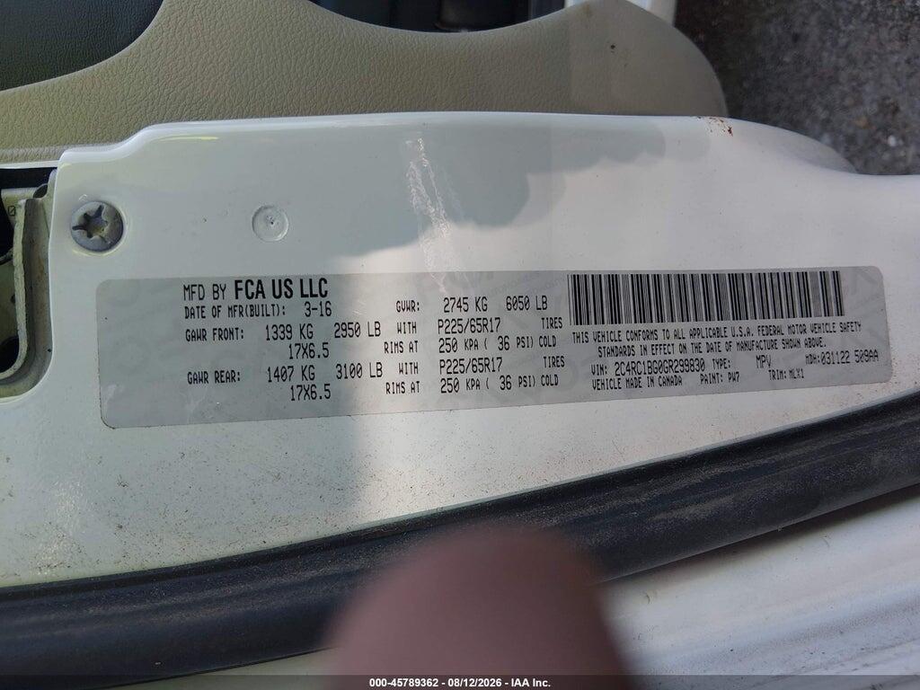 2C4RC1BG0GR299830 2016 CHRYSLER TOWN & COUNTRY photo no. 9