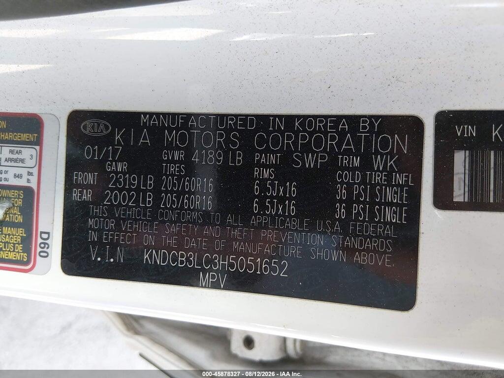KNDCB3LC3H5051652 2017 KIA NIRO photo no. 9