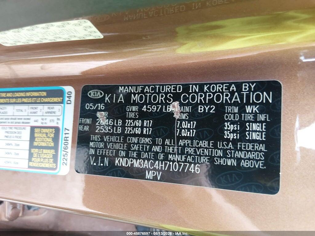 KNDPM3AC4H7107746 2017 KIA SPORTAGE photo no. 9