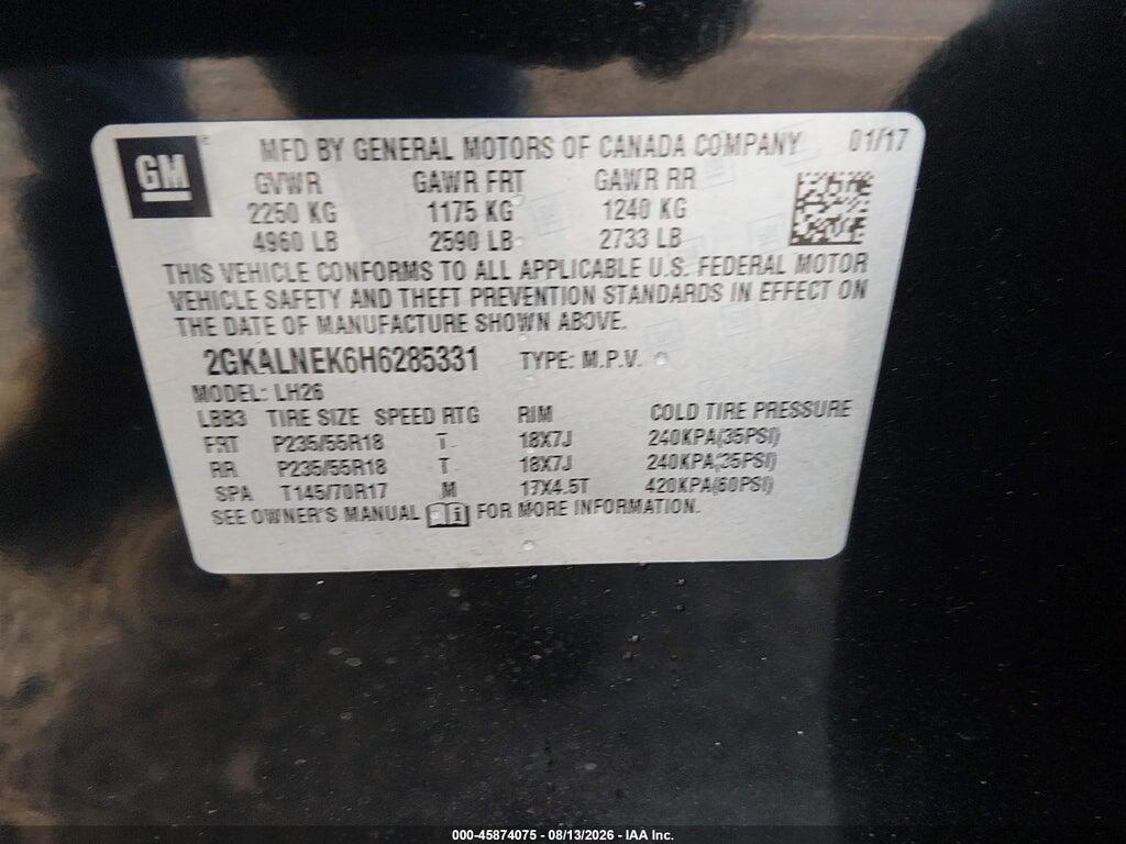 2GKALNEK6H6285331 2017 GMC TERRAIN photo no. 9
