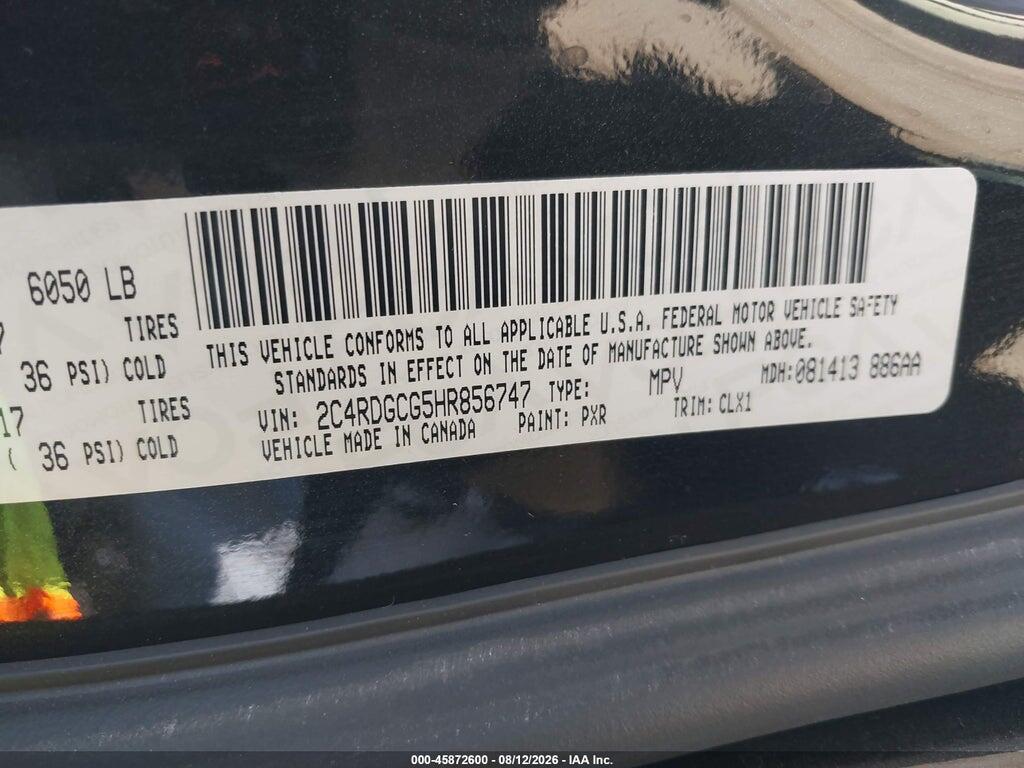 2C4RDGCG5HR856747 2017 DODGE GRAND CARAVAN photo no. 9