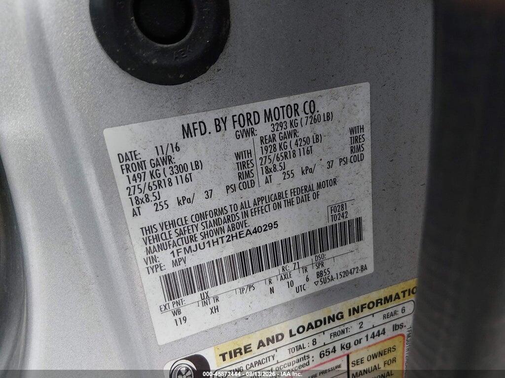 1FMJU1HT2HEA40295 2017 FORD EXPEDITION photo no. 9