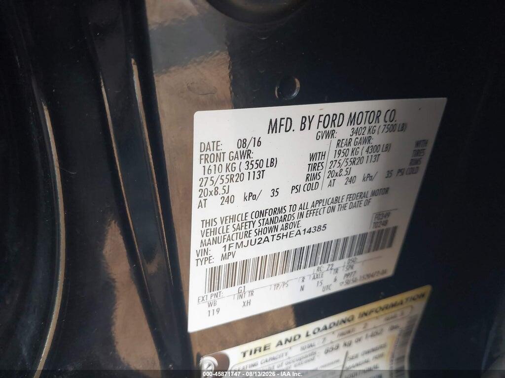1FMJU2AT5HEA14385 2017 FORD EXPEDITION photo no. 9