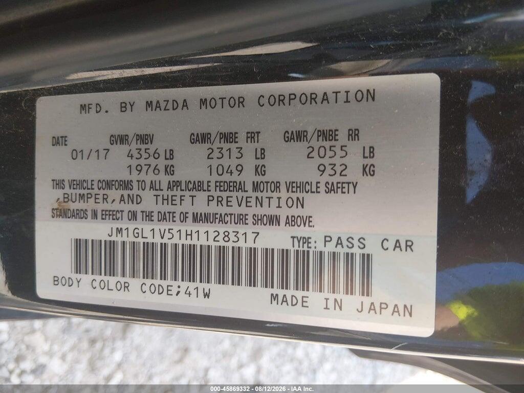 JM1GL1V51H1128317 2017 MAZDA MAZDA6 photo no. 9