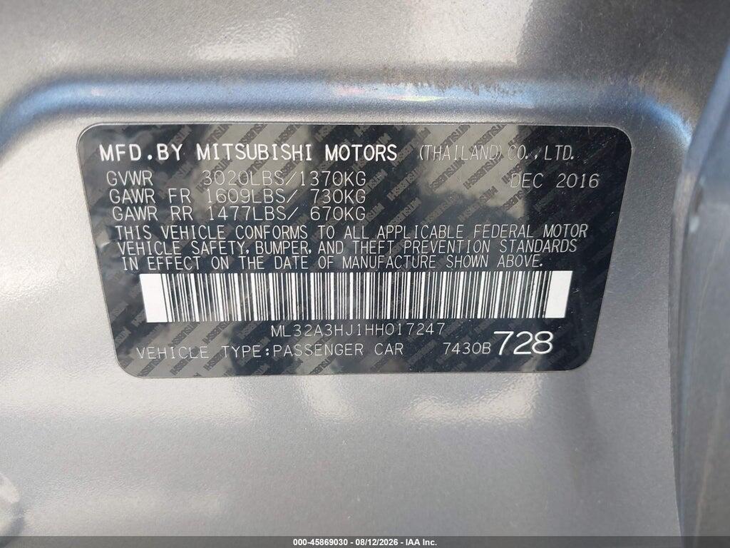 ML32A3HJ1HH017247 2017 MITSUBISHI MIRAGE photo no. 9