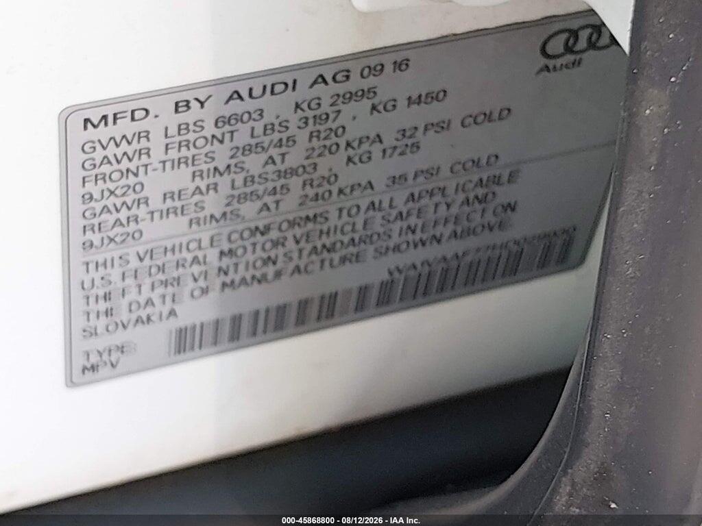 WA1VAAF77HD029930 2017 AUDI Q7 photo no. 9