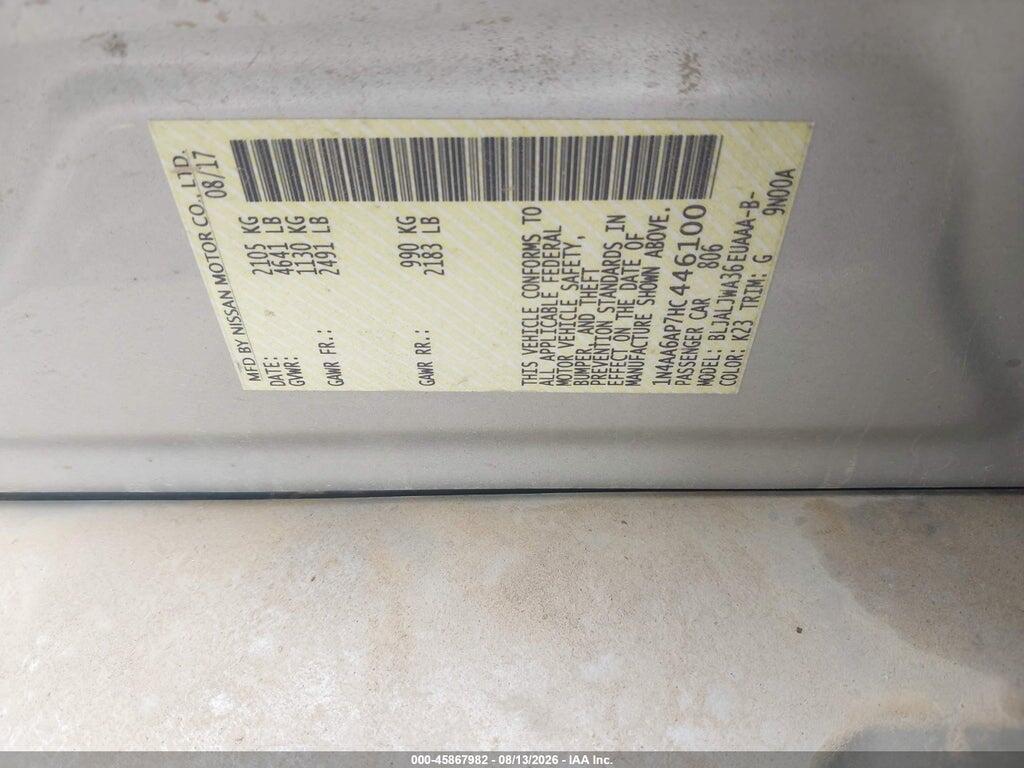 1N4AA6AP7HC446100 2017 NISSAN MAXIMA photo no. 9