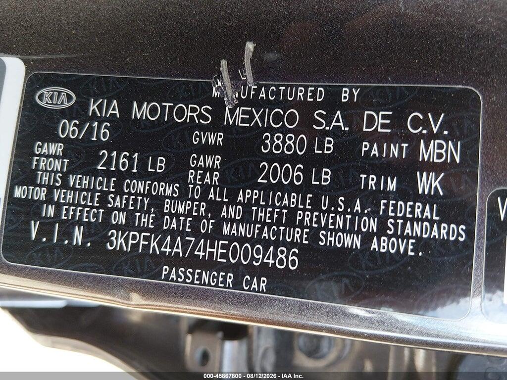 3KPFK4A74HE009486 2017 KIA FORTE photo no. 9
